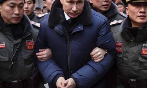 Text-To-Image Putin in handcuffs