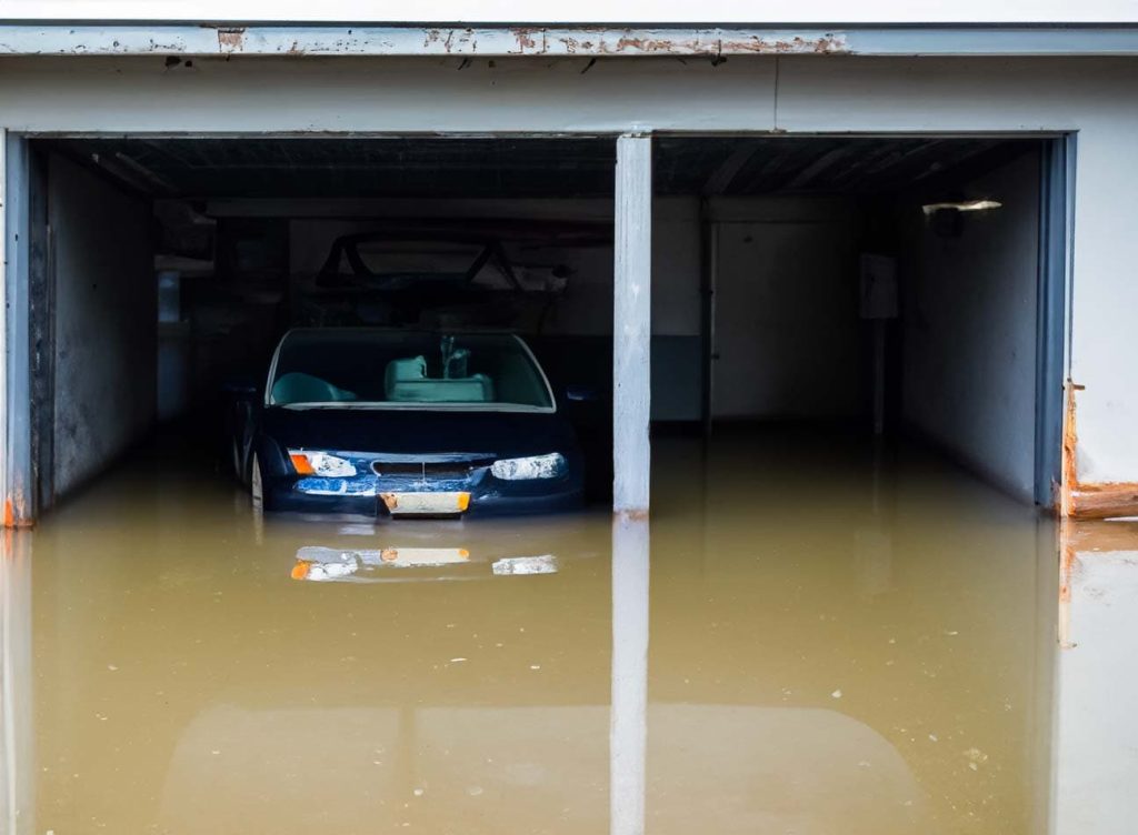 flooded garage ai generated images